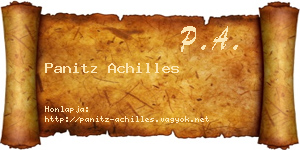Panitz Achilles névjegykártya
